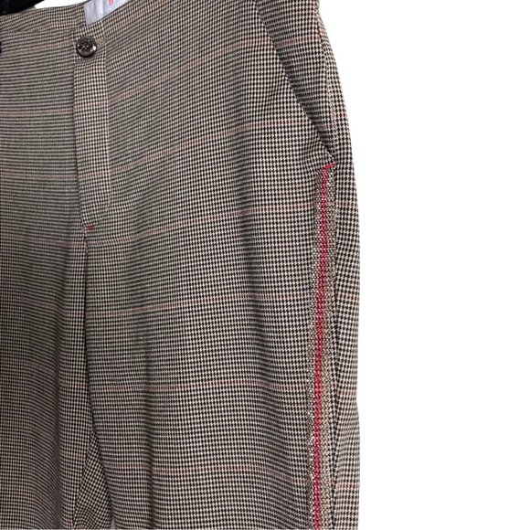 Dismero Italy Women's Houndstooth Ankle Tuxedo Cuffed Trouser Pants Size 8 - Picture 2 of 12